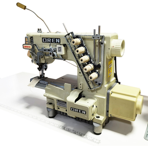 OREN Nouvelle machine à coudre industrielle à point noué à lit plat pour l'ourlet des jambes de pantalon d'enfants, haute vitesse, triple aiguille RN9200-C - Product Image 1