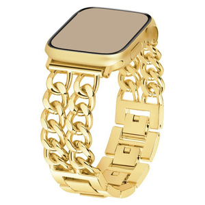 <span class=keywords><strong>Bracelet</strong></span> en métal de luxe Lionorm, doré, pour <span class=keywords><strong>Apple</strong></span> <span class=keywords><strong>Watch</strong></span> Strap <span class=keywords><strong>Se</strong></span>/Ultra 2, breloques Iwatch, double chaîne, bracelets de montre pour femmes - Product Image 4