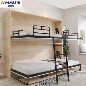 Lit escamotable invisible Space Magician avec mécanisme <span class=keywords><strong>de</strong></span> levage, cadre en bois, design moderne pour auberge et dortoir - Tailles : Double/Queen/King/Twin - Product Image 5