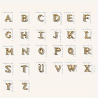 Autocollants et décalcomanies pour ongles en alliage 3D, 26 pièces, lettres de l'alphabet anglais, pour femmes et filles