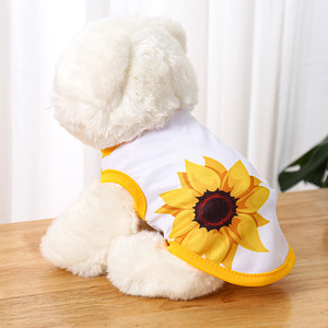 Pet <b>Clothes</b> Vest Floral Pattern Polyester Summer Dog <b>Cat</b> Clothing Yellow Blue Pink - Product Image 4