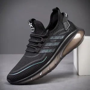 Flying Woven Murillo Sepatu Kets Olahraga Pria Sepatu Outsole Bantalan Udara Lari untuk Pria Hitam Sneaker Trendi Bersirkulasi