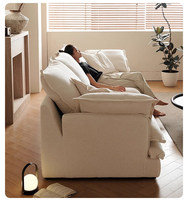Canapé nordique entièrement lavable en coton et lin, ensemble de canapés en tissu pour salon, meubles de salon en rangée droite