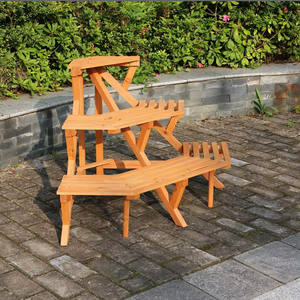 Soporte <span class=keywords><strong>de</strong></span> <span class=keywords><strong>Madera</strong></span> Ecológico Tradicional Industrial para Plantas, Estante <span class=keywords><strong>de</strong></span> Jardín <span class=keywords><strong>de</strong></span> Múltiples Niveles, Exhibidor <span class=keywords><strong>de</strong></span> Macetas - Product Image 3