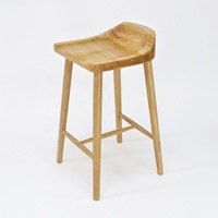 Tabouret de bar en bois massif, sans dossier, hauteur comptoir, tabouret de bar en bois naturel non fini pour îlot de cuisine