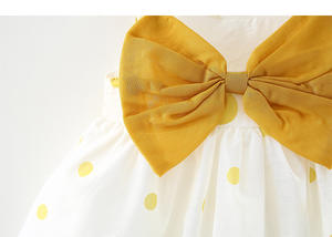 Robe d'été pour bébé fille, adorable robe sans manches à pois, style princesse avec nœud, en coton - Product Image 6