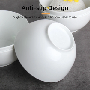 Bol à salade en mélamine incassable, blanc, en plastique, pour soupes et nouilles, vaisselle pour usage domestique et commercial - Product Image 4