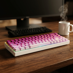 คีย์บอร์ดเกมมิ่งแบบมีสาย USB-C RGB Backlit สวิตช์สีฟ้า 68 ปุ่ม แบบถอดเปลี่ยนได้ สำหรับพีซี แล็ปท็อป เดสก์ท็อป และ Mac - Product Image 1