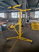 Alat Pengangkat Drywall Profesional 11 Ft (3.35M) Beban Maksimum 68kg untuk Konstruksi Plafon dengan Kabel Sling Lifter Panel Host