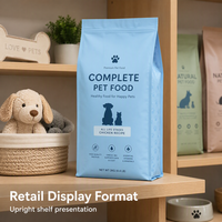 Sachet d'emballage alimentaire pour animaux de compagnie imprimé sur mesure, mat, avec fermeture éclair, barrière Mylar PE, pour aliments et friandises pour animaux