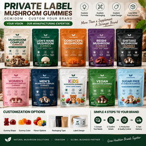 Gomitas de Complejo de Hongos 10 en 1, Melena de León, Reishi, Cordyceps, Chaga, Cola de Pavo, Suplemento de Apoyo Inmunológico, Vegano, Marca Privada - Product Image 6