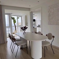 Table de salle à manger, mobilier de salle à manger, 4, 6 ou 8 places, style nordique, luxe moderne, table en pierre frittée travertin, tables de cuisine et de salle à manger