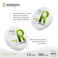 Bloc de zircone dentaire esthétique Rondcera SHT-ML Pro 4D 42%-49% – Bloc céramique translucide pour la mastication structurelle