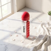 Bouteille d'eau portable avec logo personnalisé et organiseur de pilules hebdomadaire, étui à vitamines détachable pour le bien-être des employés