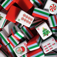 Nouvelle Collection 2026 : Jeu de Mahjong Américain 160 Tuiles en Acrylique Rouge Style Noël Moderne Personnalisable – Durable et Portable, un Œuvre d'Art Unique