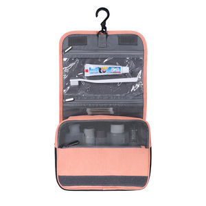 <strong>Travelsky</strong> Travel Toiletry Bag Waterproof With Hook For Women Cosmetic Organizer Large Capacity Pink - Product Image 5