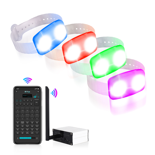 App Control Led Party Bracelets White Pp Glow Flashing Light up Wristband for Wedding Concert Festival Bulk Custom Logo