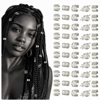 100 pièces d'accessoires capillaires argentés pour tresses, bijoux pour locs, pinces à cheveux pour dreadlocks, pinces spirales pour cheveux