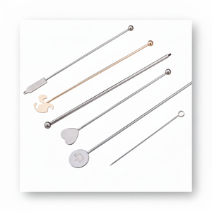 Juego de 6 Cucharas de Acero Inoxidable de Alta Calidad, Ecológicas y Duraderas para Mezclar Cócteles, Diseño Moderno, Colores y Logotipos Personalizables, India - Product Image 1