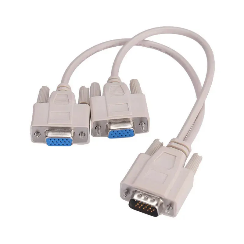 Male to female VGA 1/2 split screen cable VGA 1 in 2 out computer monitor line Distributor connection Cable