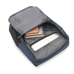 Denim Patched Softback Backpack 20-37L Unisex <b>Computer</b> Compartment Picnic <b>Bag</b> Bulk Supply - Product Image 2