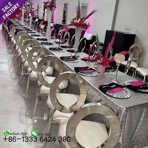 Sinoperfect Banquet Event <b>Dining</b> <b>Chair</b> Gold Oval Back Wedding Stainless Steel <b>Chair</b> Furniture for Parties - Product Image 5