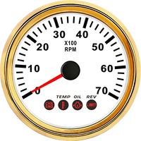 ISURE MARINE Tachometer ECP Suzuki Model Pointer 7000 RPM dengan Lampu Alarm, Dapat Disesuaikan, untuk Mobil dan Kapal yang Dimodifikasi