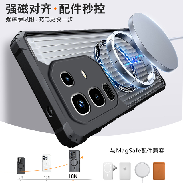 Applicable To INFINIX Mobile Phone Case Corrugated Support Magnetic Attraction All-inclusive Anti-drop Unisex Model