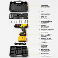 Perceuse électrique sans fil à vitesse variable, mini perceuse jaune avec mandrin 3 pouces pour réparations domestiques