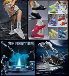 Chaussures imprimées en 3D recyclables et personnalisées Chaussons à glissière souples pour femmes et hommes en TPU élastique innovant personnalisé - Product Image 2