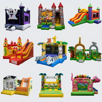 Structure gonflable commerciale avec toboggan et aire de jeux pour enfants, conception personnalisée, pour la location et les événements extérieurs, durable