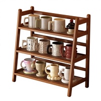 Présentoir à tasses sur pied en bambou à 4 niveaux, support à verres, rangement pour brosses à dents pour cuisine, chambre, dortoir, bureau, vente en gros, personnalisable, OEM