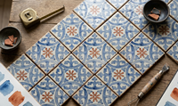 Carreaux de céramique sous-glaçure peints à la main sur mesure avec relief en relief et revêtement tubulaire, style Zellige, 10x10cm, pour crédence