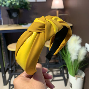 PU 패치 워크 머리띠 간단하고 넓은 테두리 매듭 미끄럼 방지 머리띠 womenhair 액세서리 - Product Image 4