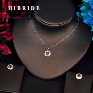 Hibide ชุดเครื่องประดับเจ้าสาวสีขาวทองหรูหราจี้โซ่เชื่อมโยงกับชุดเครื่องประดับสำหรับผู้หญิงชุดสร้อยคอต่างหูเครื่องประดับแฟชั่น N-543 - Product Image 1