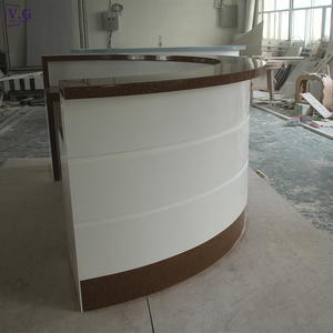 Comptoir de bureau Design Surface solide Matériau en pierre Comptoir de sortie dentaire Comptoir demi-rond - Product Image 2