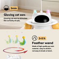 Jouet pour chat rotatif automatique à 360 degrés UMIONE Factory Custom avec lumière LED, rechargeable par USB et attache à plumes