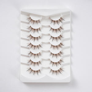 Pestañas Postizas de una Pieza para la Parte Superior de las Pestañas, Estilo Demonio Pequeño, Manga, Pestañas Postizas de Pelo Humano, Densas, Largas, con Banda Transparente, Tira Completa - Product Image 2