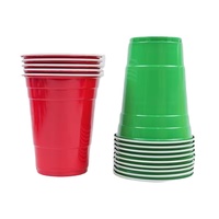 Logo Kustom Merah PP Gelas Sekali Pakai 16 Oz untuk Pesta, Mini Tasting, Beer Pong, Shot Glass, dan Acara Lainnya