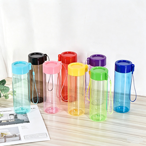 500ml Straight <b>Plastic</b> <b>Water</b> <b>Bottle</b> PS Material Portable <b>Water</b> Cup With Lanyard Custom Logo Colors Transparent Travel <b>Bottle</b> - Product Image 4
