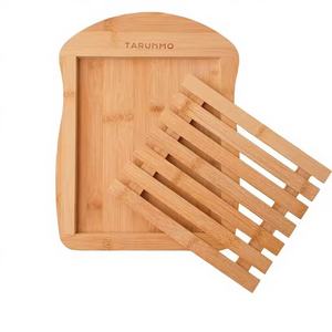 Cortador de pan de madera Tarunyo con bandeja para migas para hornear en casa y cortar tostadas - Product Image 3