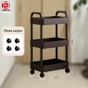 Wheeled Mobile Storage Rack <b>Trolley</b> Organizer <b>Plastic</b> Kitchen Organizers Household Cart Mobile <b>Trolley</b> Toilet Rack Home Supplies - Product Image 5