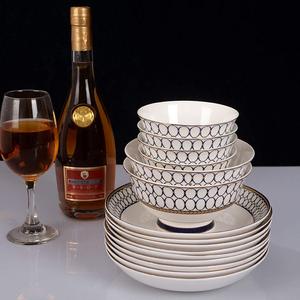 Juego de vajilla de porcelana estilo nórdico, platos y tazones de alta gama para uso diario en el hogar. - Product Image 4
