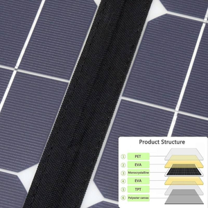 Cargador de batería de panel solar para exteriores flexible portátil de 50W 18V 12V 16,5*11,0*1,2 CM - Product Image 5