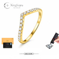 Bijoux en or en gros, bijoux de luxe pour femme, bagues polyvalentes, bagues en or véritable 14 carats, bagues en moissanite creuses