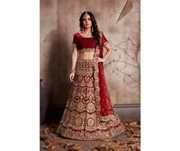 Lehenga Choli Dupatta de Algodón y Seda con Bordado Intenso, Estilo Multicolor de Lujo para Bodas y Ocasiones Especiales, Muy de Moda