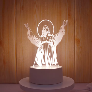 Lampada Notturna 3D a Illusione Ottica del Sacro <span class=keywords><strong>Cuore</strong></span> <span class=keywords><strong>di</strong></span> Gesù, Miglior Regalo per Arredamento Casa, Decorazione per Compleanni Cristiani e Donne Religiose - Product Image 5