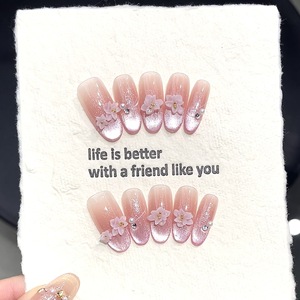 Venta al por Mayor de 10 <span class=keywords><strong>Uñas</strong></span> Postizas de Gel Pintadas a Mano de Lujo, <span class=keywords><strong>Uñas</strong></span> Acrílicas de Alta Calidad con Diseño Único, <span class=keywords><strong>Uñas</strong></span> Artificiales - Product Image 4