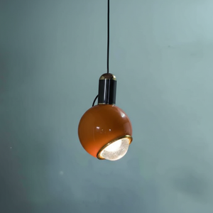 Lampada a sospensione in tessuto moderno in arancione Base a bulbo bianco caldo (E12) per uso interno e alberghiero-fornitore disponibile - Product Image 2