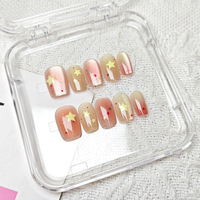 Prix de Gros Faux Ongles Faits Main en Strass Brillants, Ongles à Coller de Luxe avec Décoration Diamants, Emballage Boîte, Design Élégant
